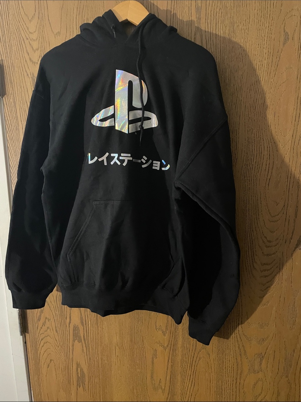 Sony Black Hoodie with Holographic PlayStation Logo - Men
